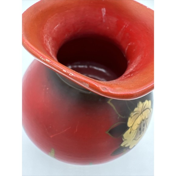 Vintage Pottery Clay Pitcher England 18D Signed Red 6.25” Handmade - Picture 12 of 16